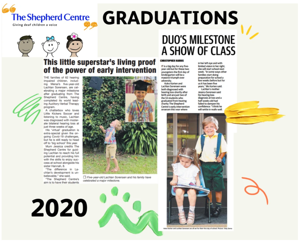 A record number of children with hearing loss graduated from The Shepherd Centre’s world-leading early intervention program in 2020.