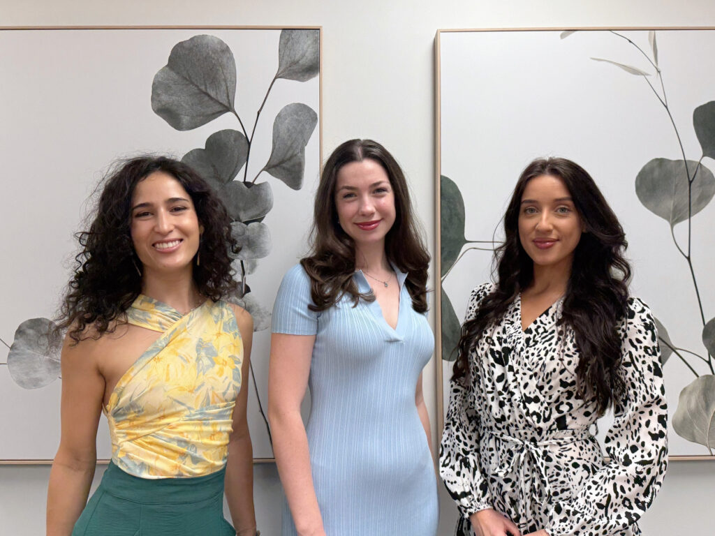 Left to right: Luana Lima, Emma Jones and Lucy Byrne