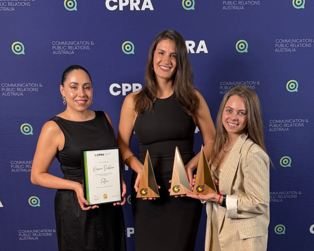 (L to R): Karina Durham, Maya Ivanovic and Anastasiia Nazarenko at the GPRA Golden Target Awards 2025